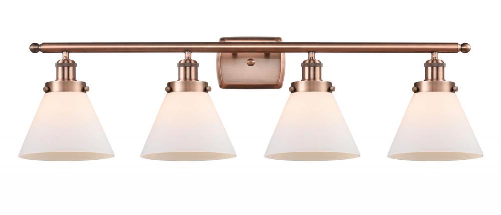 Cone - 4 Light - 38 inch - Antique Copper - Bath Vanity Light