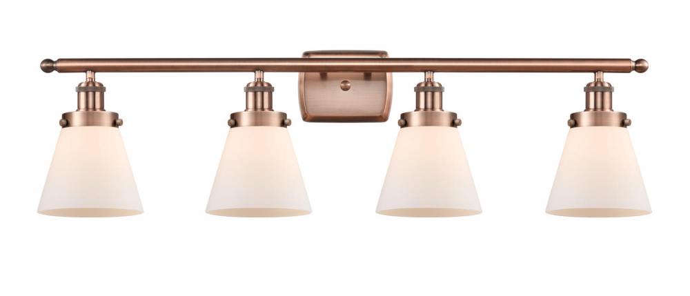 Cone - 4 Light - 36 inch - Antique Copper - Bath Vanity Light