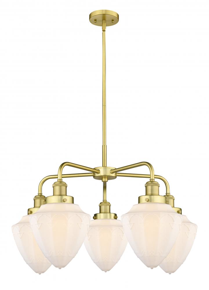 Bullet - 5 Light - 24 inch - Satin Gold - Chandelier