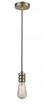 Innovations Lighting 100AB-10GY-5AB - Gatsby - 1 Light - 2 inch - Antique Brass - Cord hung - Mini Pendant