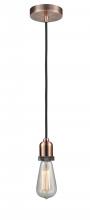  100AC-10BK-0AC - Whitney - 1 Light - 2 inch - Antique Copper - Cord hung - Mini Pendant