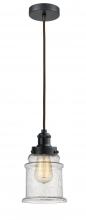  100BK-10BR-1H-BK-G184 - Edison - 1 Light - 8 inch - Matte Black - Cord hung - Mini Pendant