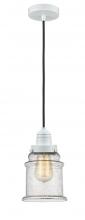  100W-10BK-2H-SN-G184 - Winchester - 1 Light - 8 inch - White - Cord hung - Mini Pendant