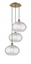 Innovations Lighting 113B-3P-AB-G555-12CL - Ithaca - 3 Light - 19 inch - Antique Brass - Cord hung - Multi Pendant