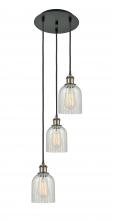  113B-3P-BAB-G2511 - Caledonia - 3 Light - 12 inch - Black Antique Brass - Cord Hung - Multi Pendant