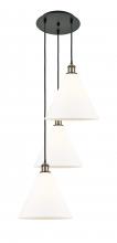 Innovations Lighting 113B-3P-BAB-GBC-121 - Berkshire - 3 Light - 19 inch - Black Antique Brass - Cord Hung - Multi Pendant