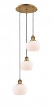  113B-3P-BB-G91 - Fenton - 3 Light - 13 inch - Brushed Brass - Cord Hung - Multi Pendant