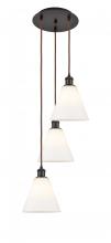  113B-3P-OB-GBC-81 - Berkshire - 3 Light - 15 inch - Oil Rubbed Bronze - Cord Hung - Multi Pendant