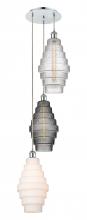  113B-3P-PC-G670-MU - Cascade - 3 Light - 15 inch - Polished Chrome - Cord hung - Multi Pendant