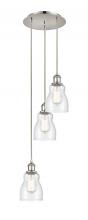  113B-3P-PN-G394 - Ellery - 3 Light - 12 inch - Polished Nickel - Cord Hung - Multi Pendant