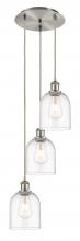  113B-3P-SN-G558-6CL - Bella - 3 Light - 12 inch - Brushed Satin Nickel - Cord hung - Multi Pendant