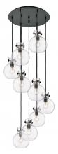  119-410-1PS-BK-G410-8CL - Newton Sphere - 9 Light - 22 inch - Matte Black - Multi Pendant