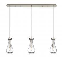  123-451-1P-SN-G451-5CL - Owego - 3 Light - 37 inch - Brushed Satin Nickel - Linear Pendant