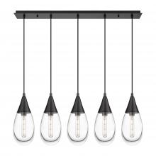  125-450-1P-BK-G450-6CL - Malone - 5 Light - 38 inch - Matte Black - Linear Pendant