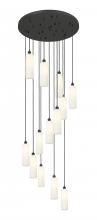  132BK-B-13P-BK-G434-12WH - Crown Point - 13 Light - 32 inch - Matte Black - Multi Pendant