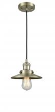 Innovations Lighting 201C-AB-M4 - Railroad - 1 Light - 8 inch - Antique Brass - Cord hung - Mini Pendant