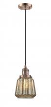 Innovations Lighting 201C-AC-G146 - Chatham - 1 Light - 7 inch - Antique Copper - Cord hung - Mini Pendant