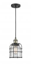 Innovations Lighting 201C-BAB-G54-CE-LED - Bell Cage - 1 Light - 6 inch - Black Antique Brass - Cord hung - Mini Pendant