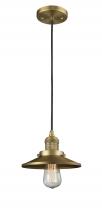 Innovations Lighting 201C-BB-M4-LED - Railroad - 1 Light - 8 inch - Brushed Brass - Cord hung - Mini Pendant