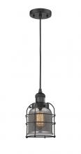 Innovations Lighting 201C-BK-G53-CE - Bell Cage - 1 Light - 6 inch - Matte Black - Cord hung - Mini Pendant