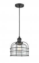 Innovations Lighting 201C-BK-G72-CE-LED - Bell Cage - 1 Light - 9 inch - Matte Black - Cord hung - Mini Pendant