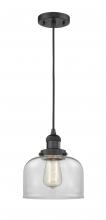 Innovations Lighting 201C-BK-G72-LED - Bell - 1 Light - 8 inch - Matte Black - Cord hung - Mini Pendant