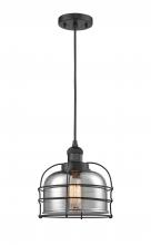 Innovations Lighting 201C-BK-G73-CE - Bell Cage - 1 Light - 9 inch - Matte Black - Cord hung - Mini Pendant