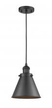 Innovations Lighting 201C-BK-M13-BK-LED - Appalachian - 1 Light - 8 inch - Matte Black - Cord hung - Mini Pendant