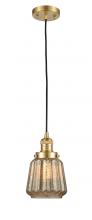 Innovations Lighting 201C-SG-G146 - Chatham - 1 Light - 7 inch - Satin Gold - Cord hung - Mini Pendant