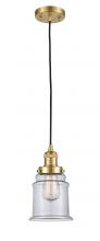 Innovations Lighting 201C-SG-G182-LED - Canton - 1 Light - 6 inch - Satin Gold - Cord hung - Mini Pendant