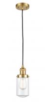  201C-SG-G312 - Dover - 1 Light - 5 inch - Satin Gold - Cord hung - Mini Pendant