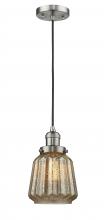 Innovations Lighting 201C-SN-G146-LED - Chatham - 1 Light - 7 inch - Brushed Satin Nickel - Cord hung - Mini Pendant