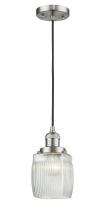 Innovations Lighting 201C-SN-G302-LED - Colton - 1 Light - 6 inch - Brushed Satin Nickel - Cord hung - Mini Pendant