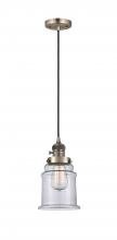 Innovations Lighting 201CSW-AB-G182-LED - Canton - 1 Light - 6 inch - Antique Brass - Cord hung - Mini Pendant