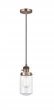  201CSW-AC-G312 - Dover - 1 Light - 5 inch - Antique Copper - Cord hung - Mini Pendant