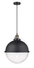 Innovations Lighting 201CSW-BAB-HFS-124-BK-LED - Hampden - 1 Light - 13 inch - Black Antique Brass - Cord hung - Pendant