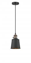  201CSW-BAB-M9-BK - Addison - 1 Light - 5 inch - Black Antique Brass - Cord hung - Mini Pendant