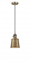  201CSW-BB-M9-BB - Addison - 1 Light - 5 inch - Brushed Brass - Cord hung - Mini Pendant