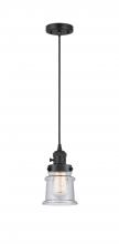  201CSW-BK-G184S - Canton - 1 Light - 5 inch - Matte Black - Cord hung - Mini Pendant