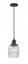  201CSW-BK-G302 - Colton - 1 Light - 6 inch - Matte Black - Cord hung - Mini Pendant