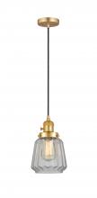  201CSW-SG-G142 - Chatham - 1 Light - 7 inch - Satin Gold - Cord hung - Mini Pendant