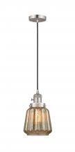 Innovations Lighting 201CSW-SN-G146 - Chatham - 1 Light - 7 inch - Brushed Satin Nickel - Cord hung - Mini Pendant