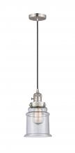 Innovations Lighting 201CSW-SN-G184-LED - Canton - 1 Light - 6 inch - Brushed Satin Nickel - Cord hung - Mini Pendant