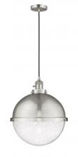 Innovations Lighting 201CSW-SN-HFS-124-SN-LED - Hampden - 1 Light - 13 inch - Brushed Satin Nickel - Cord hung - Pendant