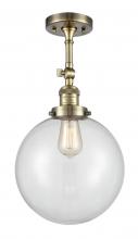  201F-AB-G202-10 - Beacon - 1 Light - 10 inch - Antique Brass - Semi-Flush Mount