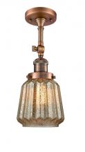 Innovations Lighting 201F-AC-G146-LED - Chatham - 1 Light - 7 inch - Antique Copper - Semi-Flush Mount