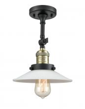 Innovations Lighting 201F-BAB-G1 - Halophane - 1 Light - 9 inch - Black Antique Brass - Semi-Flush Mount