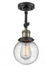  201F-BAB-G204-6 - Beacon - 1 Light - 6 inch - Black Antique Brass - Semi-Flush Mount