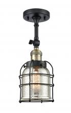 Innovations Lighting 201F-BAB-G58-CE - Bell Cage - 1 Light - 6 inch - Black Antique Brass - Semi-Flush Mount