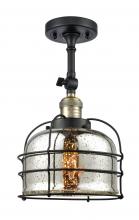  201F-BAB-G78-CE-LED - Bell Cage - 1 Light - 9 inch - Black Antique Brass - Semi-Flush Mount